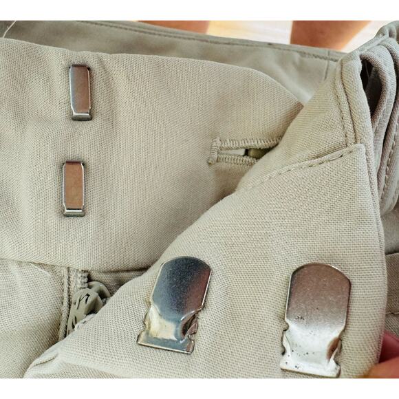 Banana Republic Martin Fit Sand Khaki Straight Wide Leg Trouser Cotton Pants 4 - Picture 8 of 12